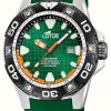 Men'S Lotus | Lotus Men'S Diver (45Mm) Green Dial / Green Rubber Strap