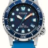 Women'S Citizen | Citizen Promaster Diver Eco-Drive (36.5Mm) Blue Dial / Blue Polyurethane Strap