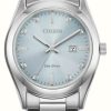 Women'S Citizen | Citizen Women'S Eco-Drive (33Mm) Blue Diamond-Set Dial / Stainless Steel Bracelet