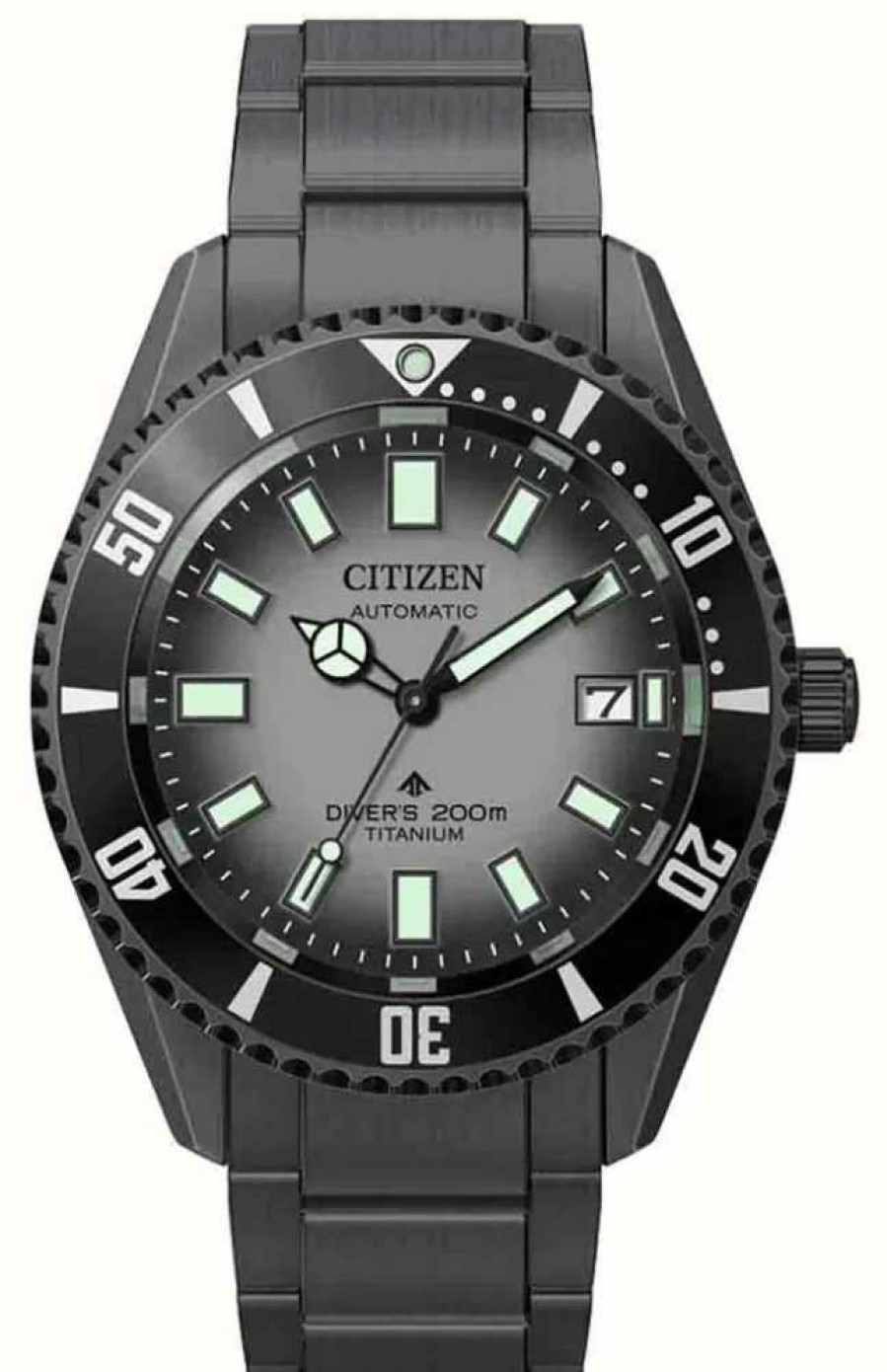 Men'S Citizen | Citizen Men'S Promaster Automatic (41Mm) Grey Dial / Black Super Titanium Bracelet