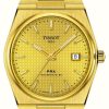 Men'S Tissot | Tissot Prx Powermatic 80 (40Mm) Gold Dial / Gold Pvd Stainless Steel