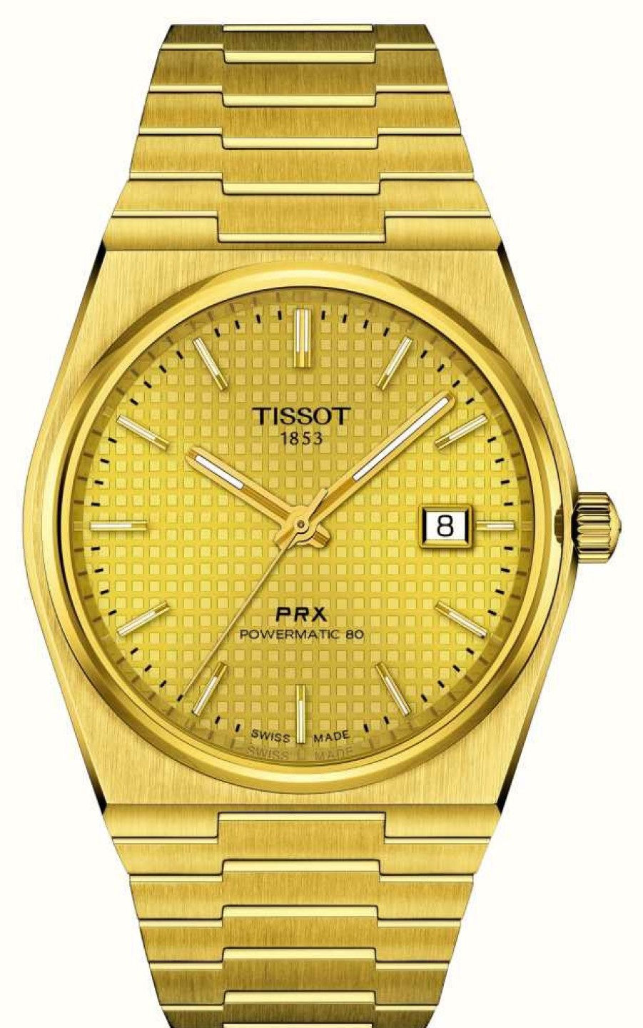 Men'S Tissot | Tissot Prx Powermatic 80 (40Mm) Gold Dial / Gold Pvd Stainless Steel