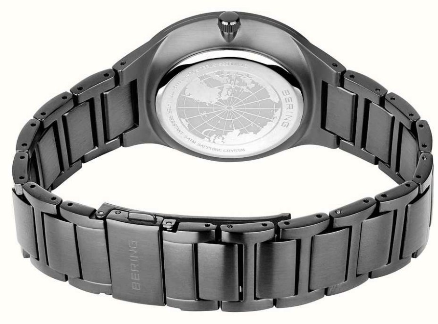 Men'S Bering | Bering Men'S Solar (42Mm) Grey Dial / Grey Stainless Steel