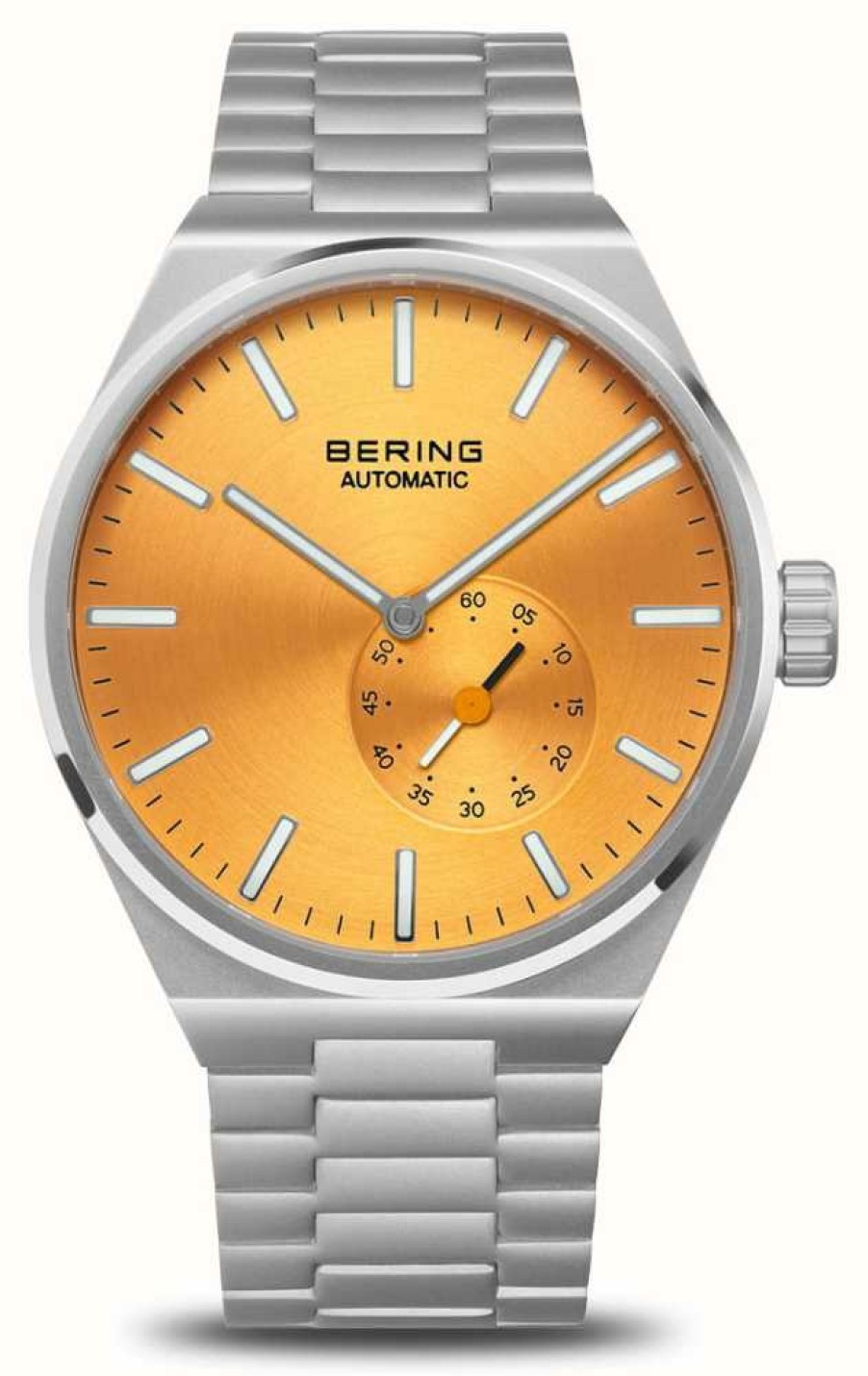 Men'S Bering | Bering Men'S Automatic (41Mm) Yellow Dial / Stainless Steel Bracelet