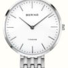 Women'S Bering | Bering Titanium (34Mm) White Dial / Titanium Bracelet