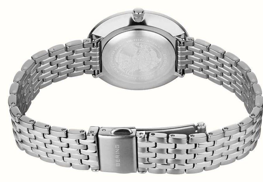 Women'S Bering | Bering Titanium (34Mm) White Dial / Titanium Bracelet