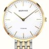 Women'S Bering | Bering Titanium (34Mm) White Dial / Two Tone Titanium Bracelet