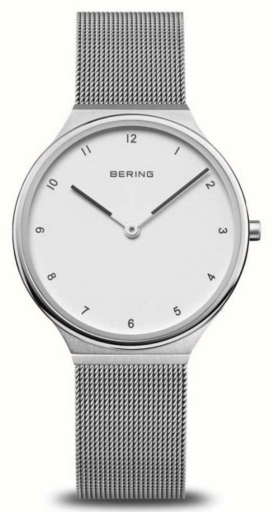 Women'S Bering | Bering Ultra Slim (34Mm) White Dial / Stainless Steel Mesh Bracelet