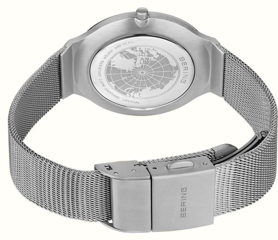 Women'S Bering | Bering Ultra Slim (34Mm) White Dial / Stainless Steel Mesh Bracelet