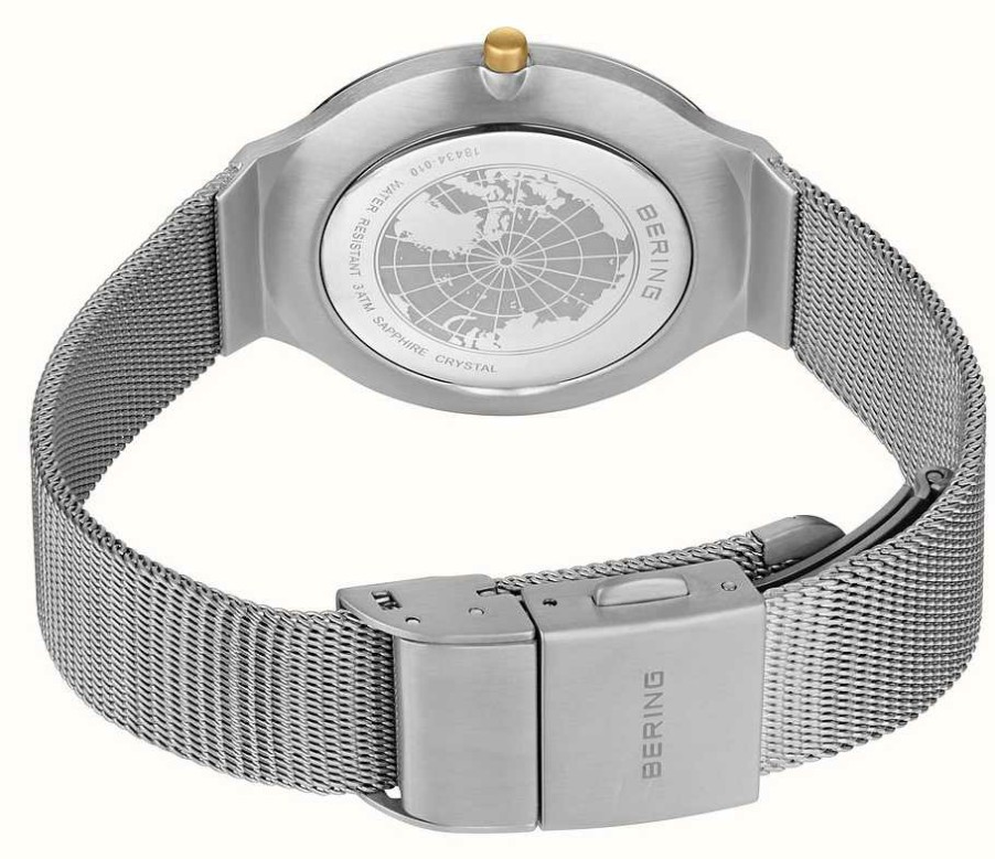 Women'S Bering | Bering Women'S Ultra Slim (34Mm) Silver Dial / Stainless Steel Mesh Bracelet