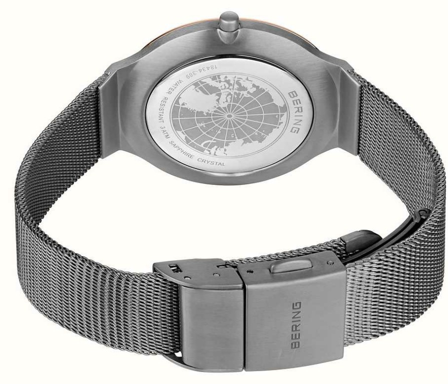 Women'S Bering | Bering Women'S Ultra Slim (34Mm) Grey Dial / Grey Stainless Steel Mesh Bracelet