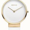 Women'S Bering | Bering Women'S Classic (31Mm) White Dial / White Leather Strap