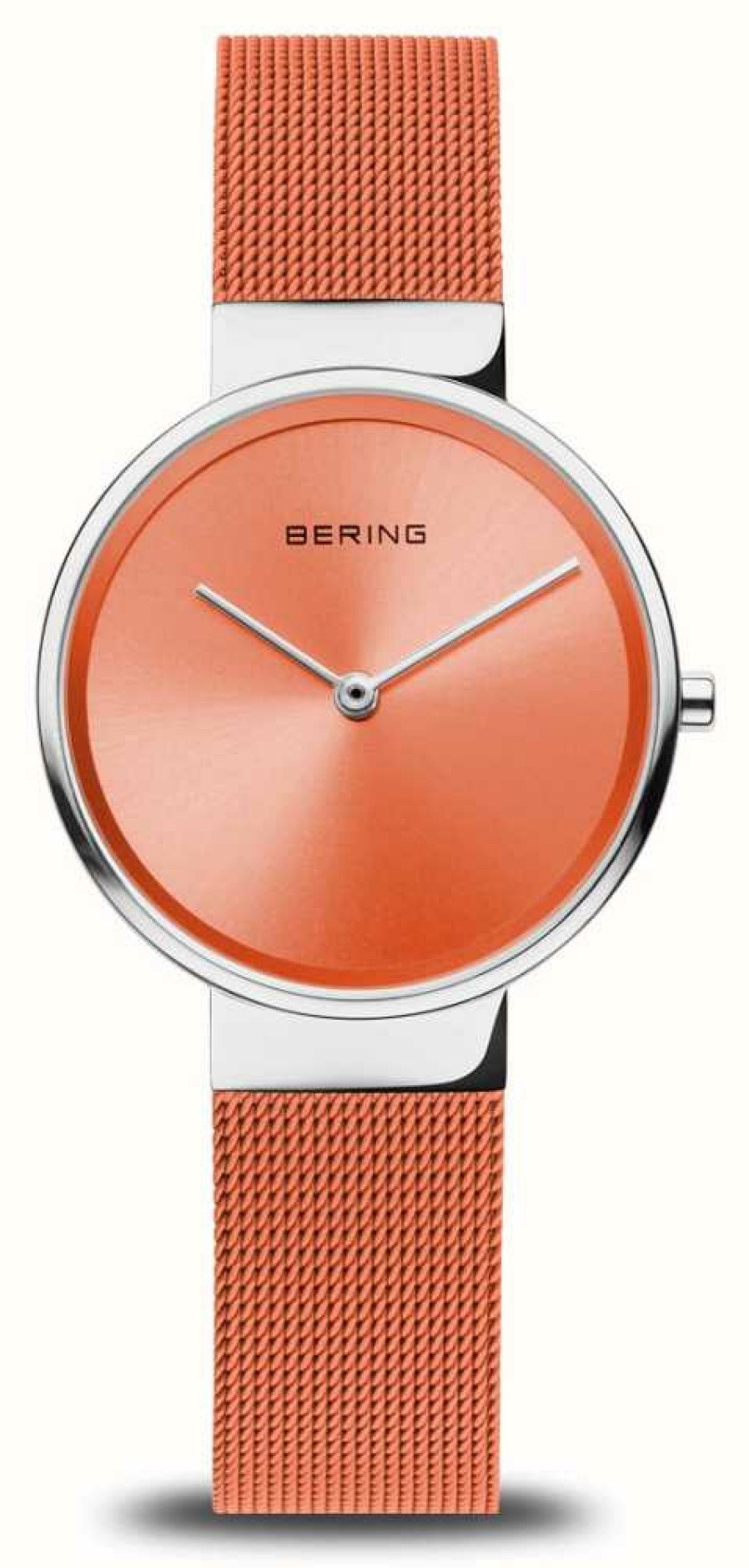 Women'S Bering | Bering Women'S Classic (31Mm) Orange Dial / Orange Steel Mesh Bracelet