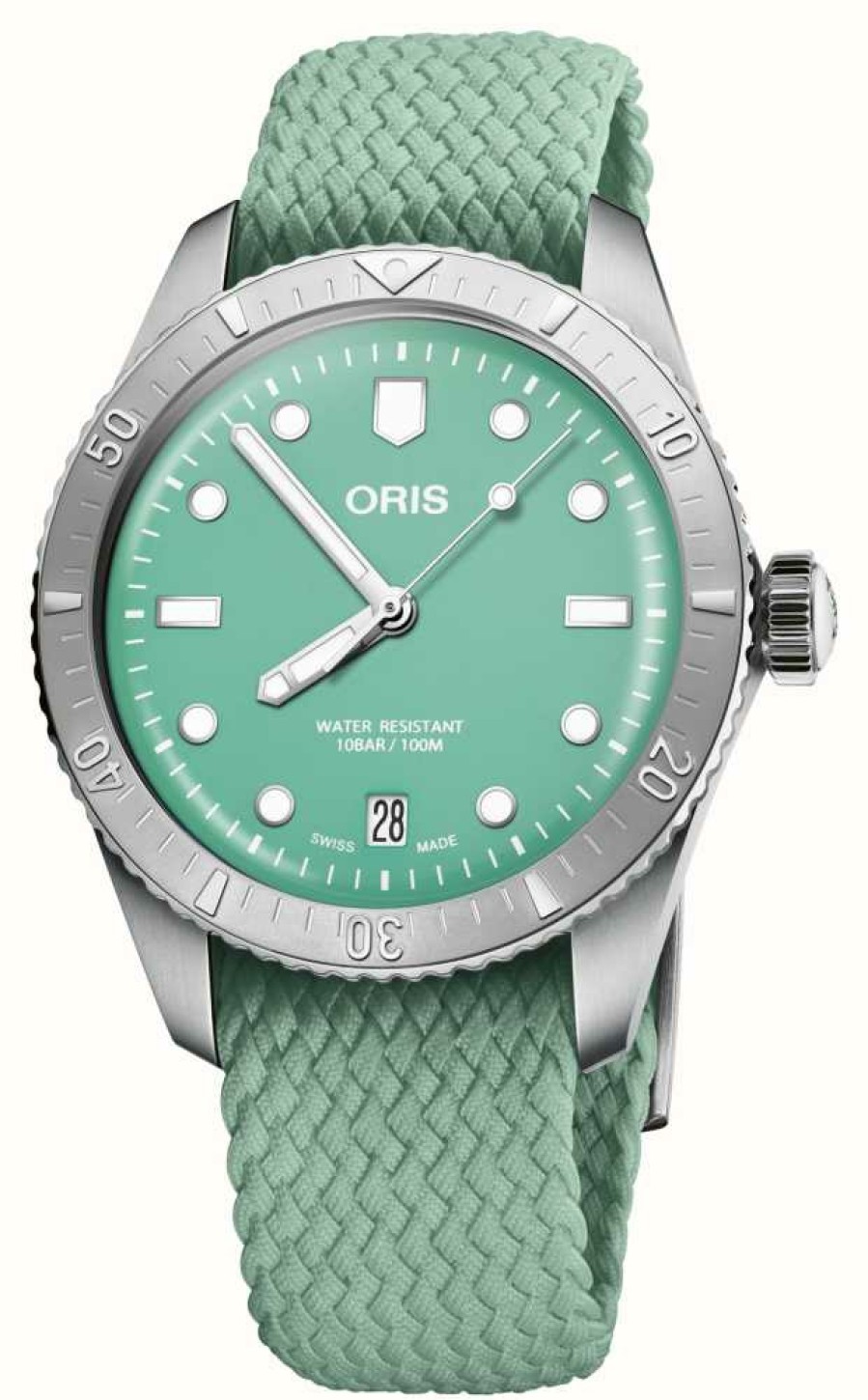 Men'S ORIS | Oris Divers Sixty-Five Cotton Candy Automatic (38Mm) Green Dial / Recycled Textile Strap