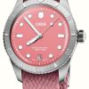 Men'S ORIS | Oris Divers Sixty-Five Cotton Candy Automatic (38Mm) Pink Dial / Recycled Textile Strap