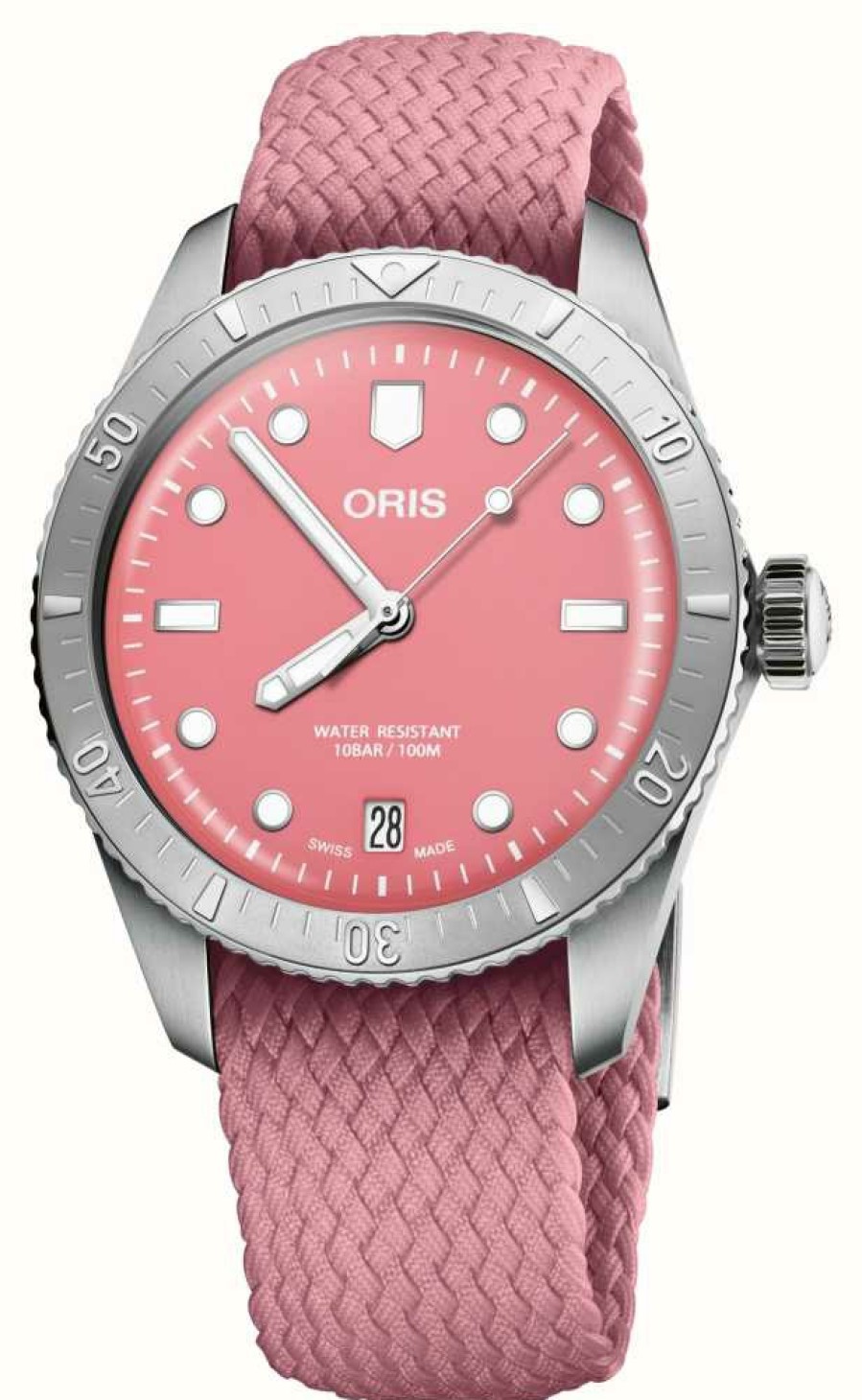 Men'S ORIS | Oris Divers Sixty-Five Cotton Candy Automatic (38Mm) Pink Dial / Recycled Textile Strap