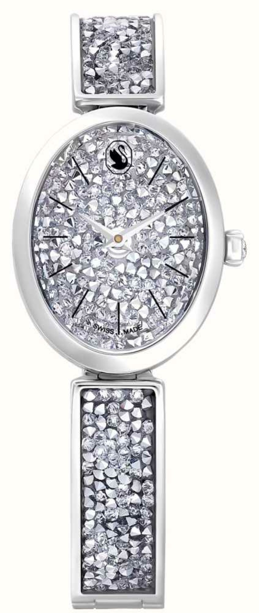 Women'S Swarovski | Swarovski Crystal Rock (26Mm) Silver Crystal Dial / Silver Crystal & Stainless Steel