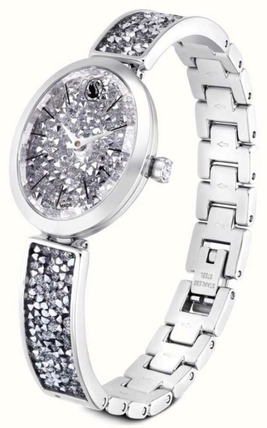 Women'S Swarovski | Swarovski Crystal Rock (26Mm) Silver Crystal Dial / Silver Crystal & Stainless Steel