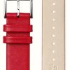 Men'S Mondaine | Mondaine Red Vegan Grape Leather Strap 18Mm