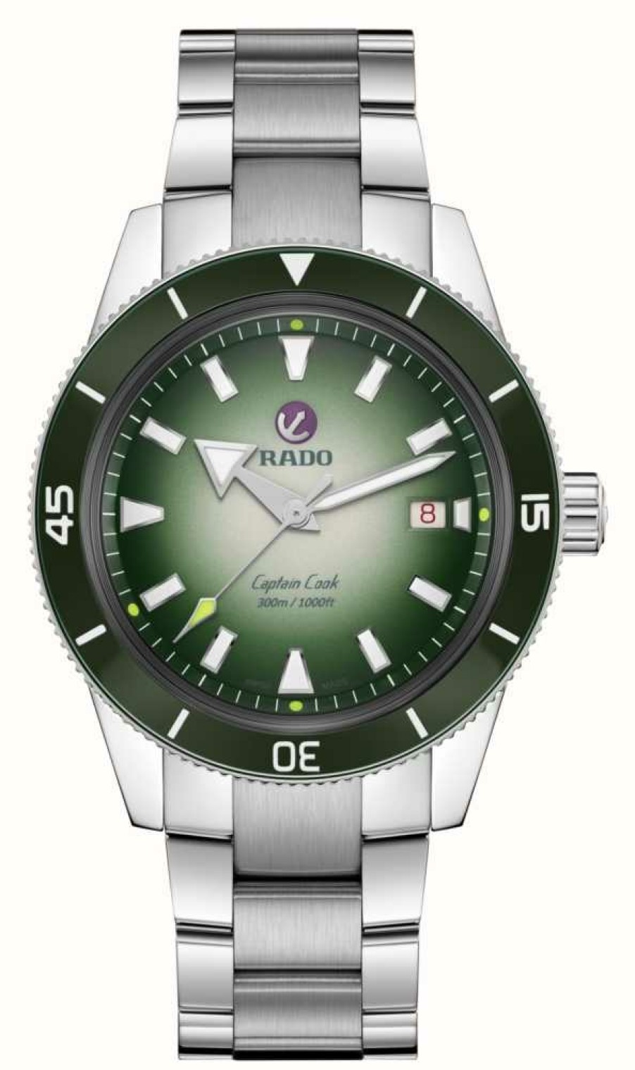 Men'S RADO | Rado Captain Cook X Cameron Norrie Limited Edition (42Mm) Green Dial / Stainless Steel (823 Pieces)