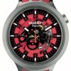 Men'S Swatch | Swatch Big Bold Irony Red Juicy Stainless Steel (47Mm) Red Skeleton Dial / Red Rubber