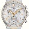 Men'S Certina | Certina Ds-7 Chronograph (41Mm) Silver Dial / Two-Tone Stainless Steel Bracelet