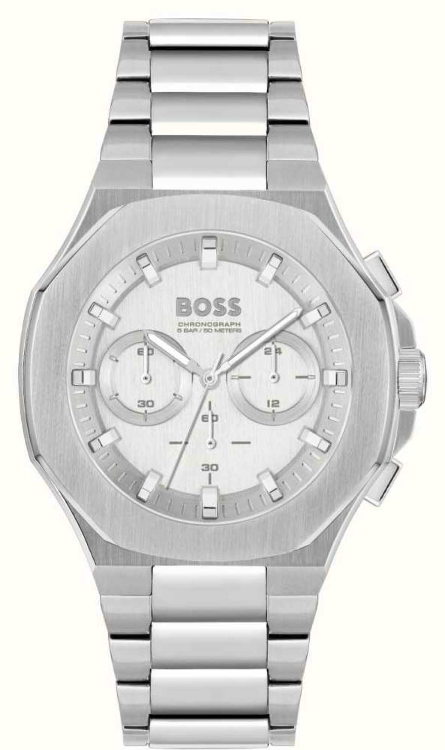 Men'S BOSS | Boss Taper (45Mm) Silver Dial / Stainless Silver Bracelet