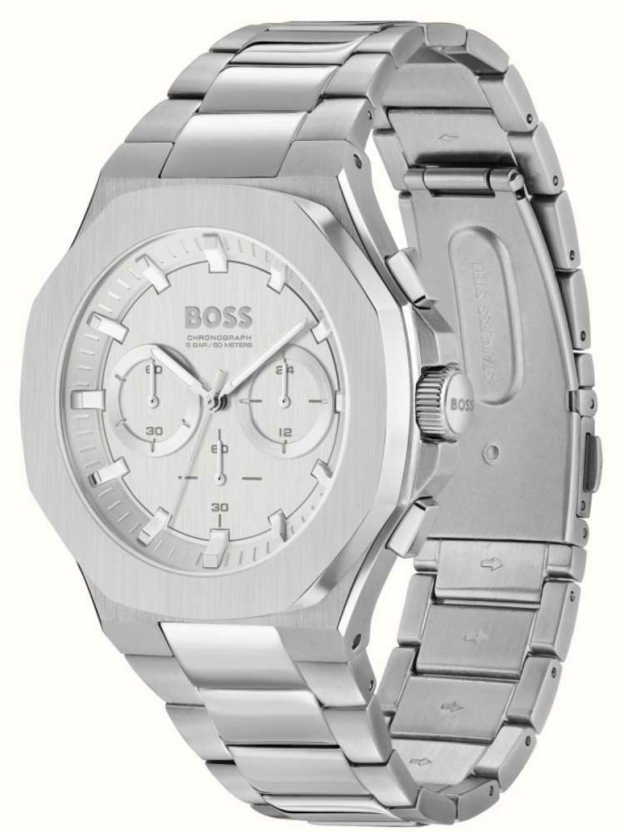 Men'S BOSS | Boss Taper (45Mm) Silver Dial / Stainless Silver Bracelet