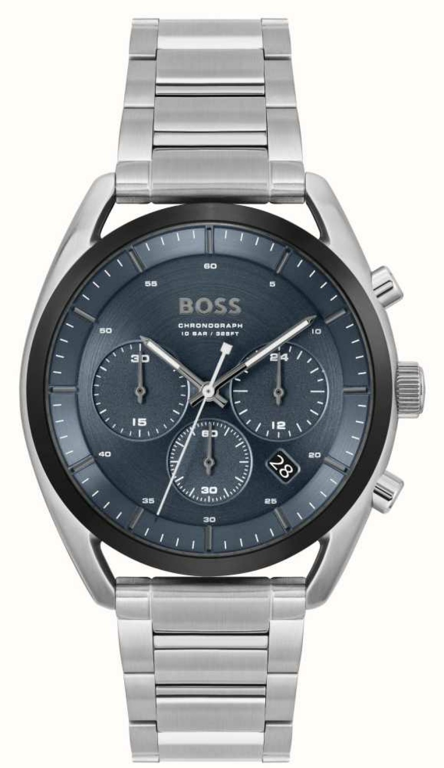 Men'S BOSS | Boss Top (44Mm) Dark Blue Dial / Stainless Steel Bracelet