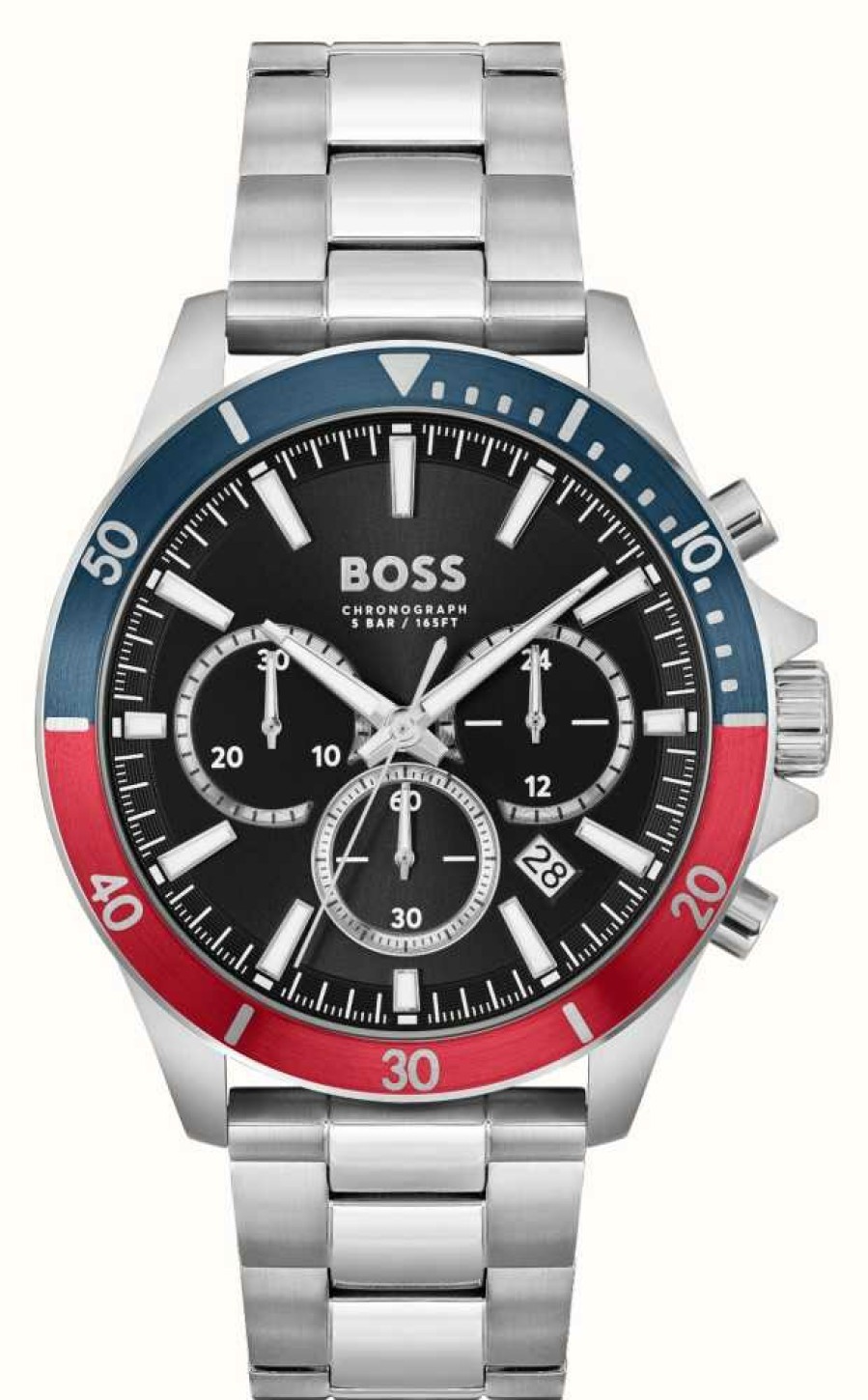 Men'S BOSS | Boss Troper (45Mm) Black Dial / Stainless Steel Bracelet