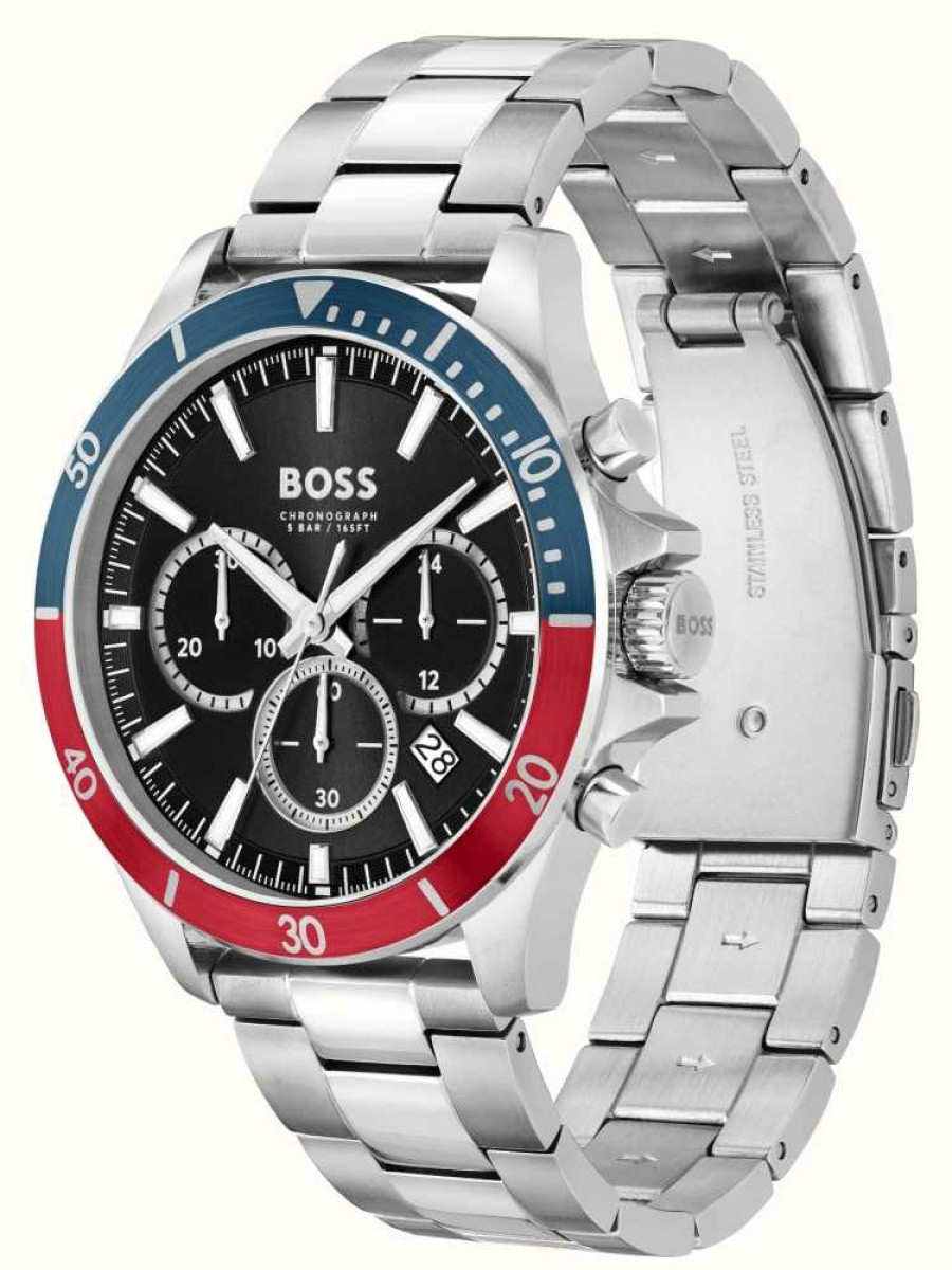 Men'S BOSS | Boss Troper (45Mm) Black Dial / Stainless Steel Bracelet