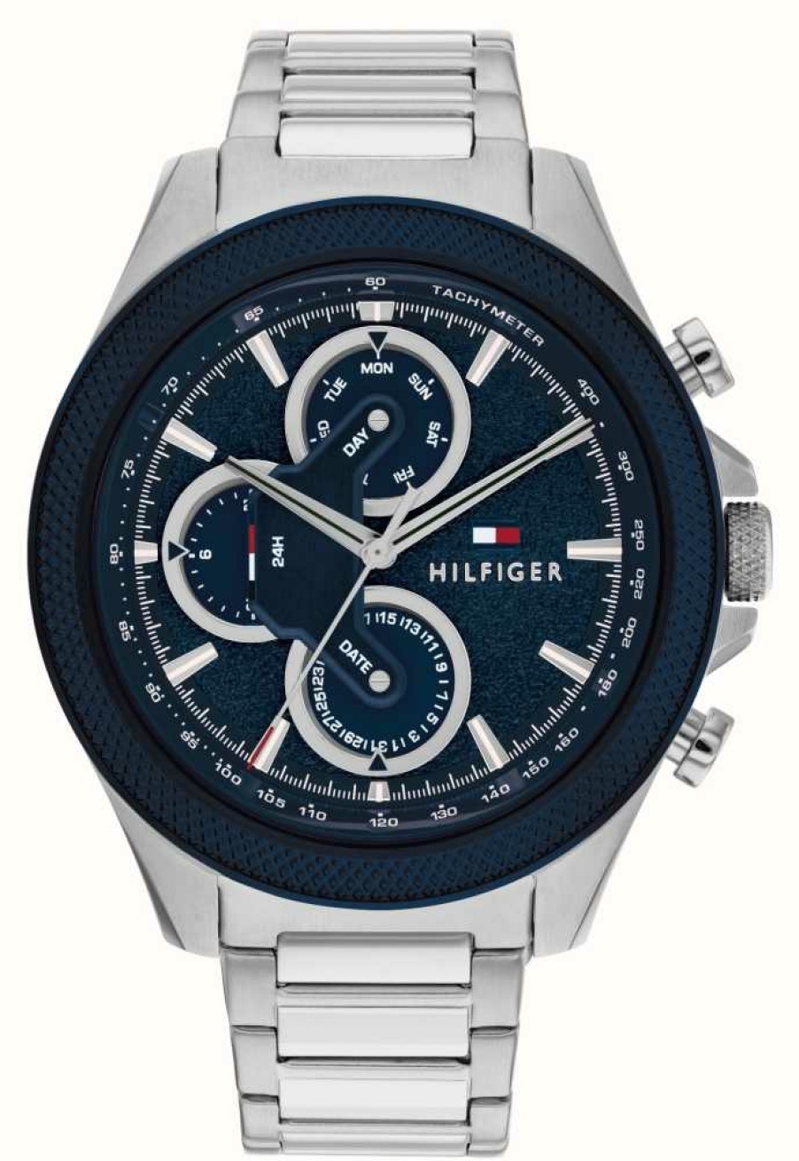 Men'S Tommy Hilfiger | Tommy Hilfiger Men'S Clark (46Mm) Blue Dial / Stainless Steel Bracelet