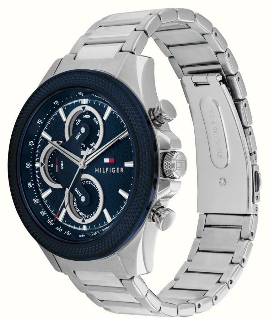 Men'S Tommy Hilfiger | Tommy Hilfiger Men'S Clark (46Mm) Blue Dial / Stainless Steel Bracelet