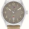 Men'S Tommy Hilfiger | Tommy Hilfiger Men'S Forrest (43Mm) Beige Dial / Beige Leather Strap