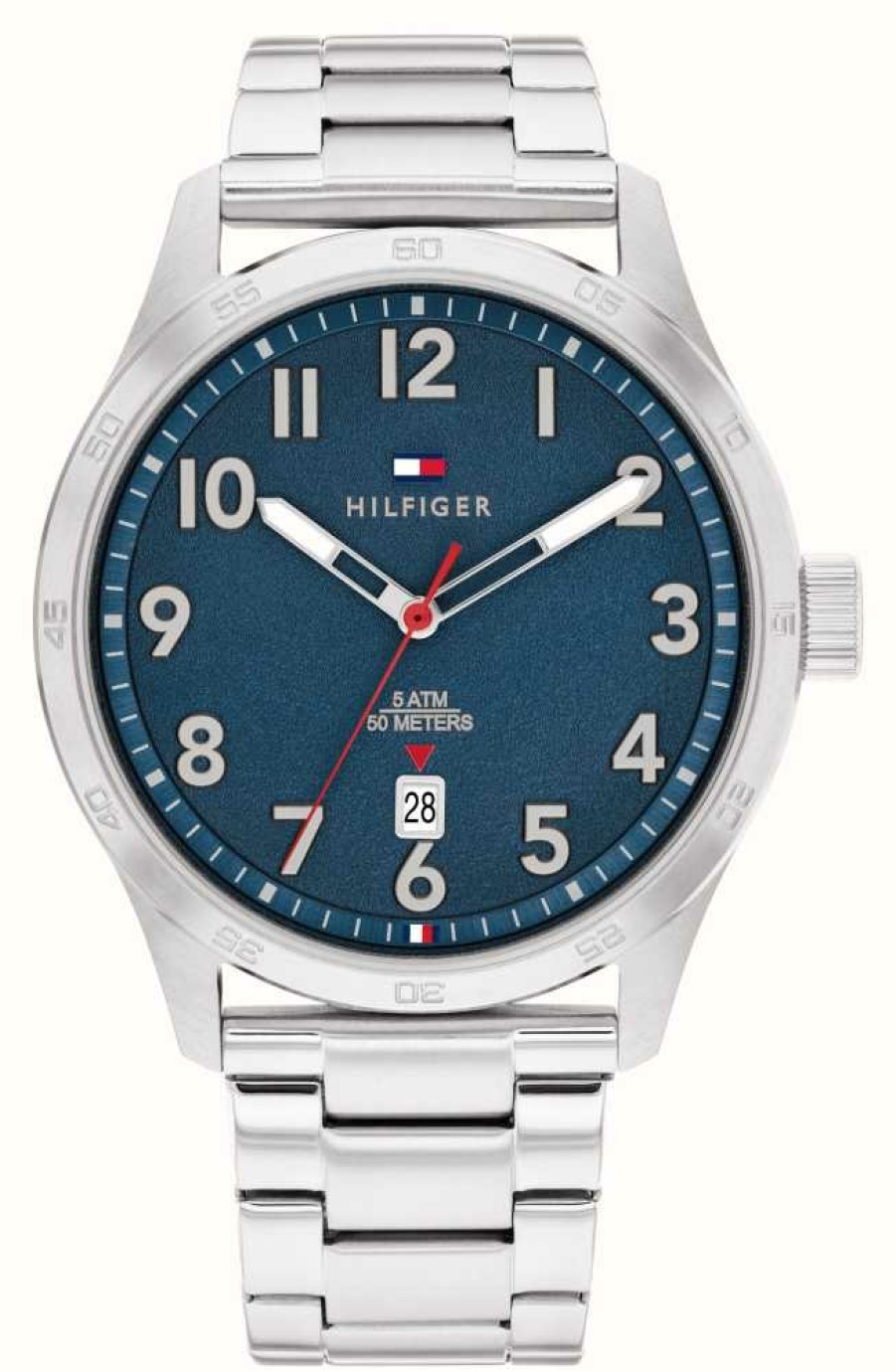 Men'S Tommy Hilfiger | Tommy Hilfiger Men'S Forrest (43Mm) Blue Dial / Stainless Steel Bracelet