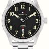 Men'S Tommy Hilfiger | Tommy Hilfiger Men'S Forrest (43Mm) Black Dial / Stainless Steel Bracelet