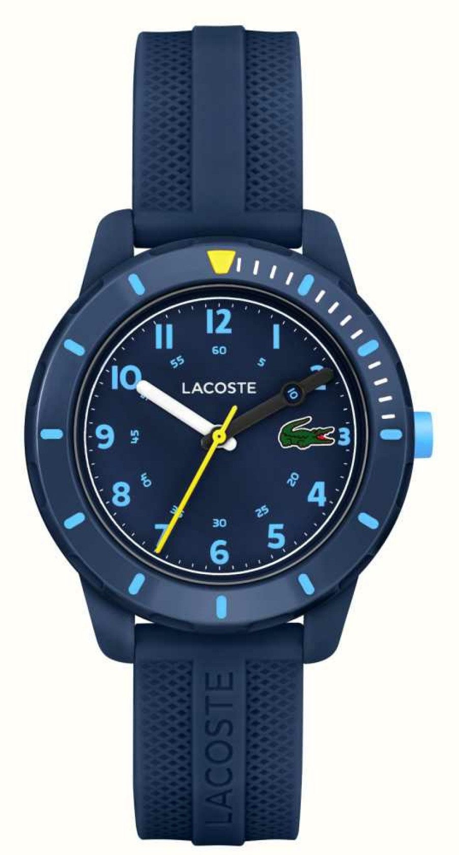 Men'S Lacoste | Lacoste Mini Tennis (34.5Mm) Blue Dial / Blue Silicone Strap