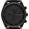 Men'S Calvin Klein | Calvin Klein Impact Men'S (44Mm) Black Dial / Black Stainless Steel Bracelet