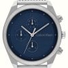 Men'S Calvin Klein | Calvin Klein Impact Men'S (44Mm) Blue Dial / Steel Mesh Bracelet