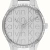 Men'S Calvin Klein | Calvin Klein Iconic (42Mm) Silver Logo Dial / Stainless Steel Bracelet