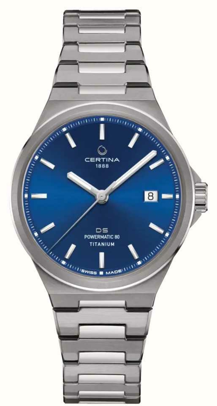 Men'S Certina | Certina Ds-7 Powermatic 80 (39Mm) Blue Dial / Titanium