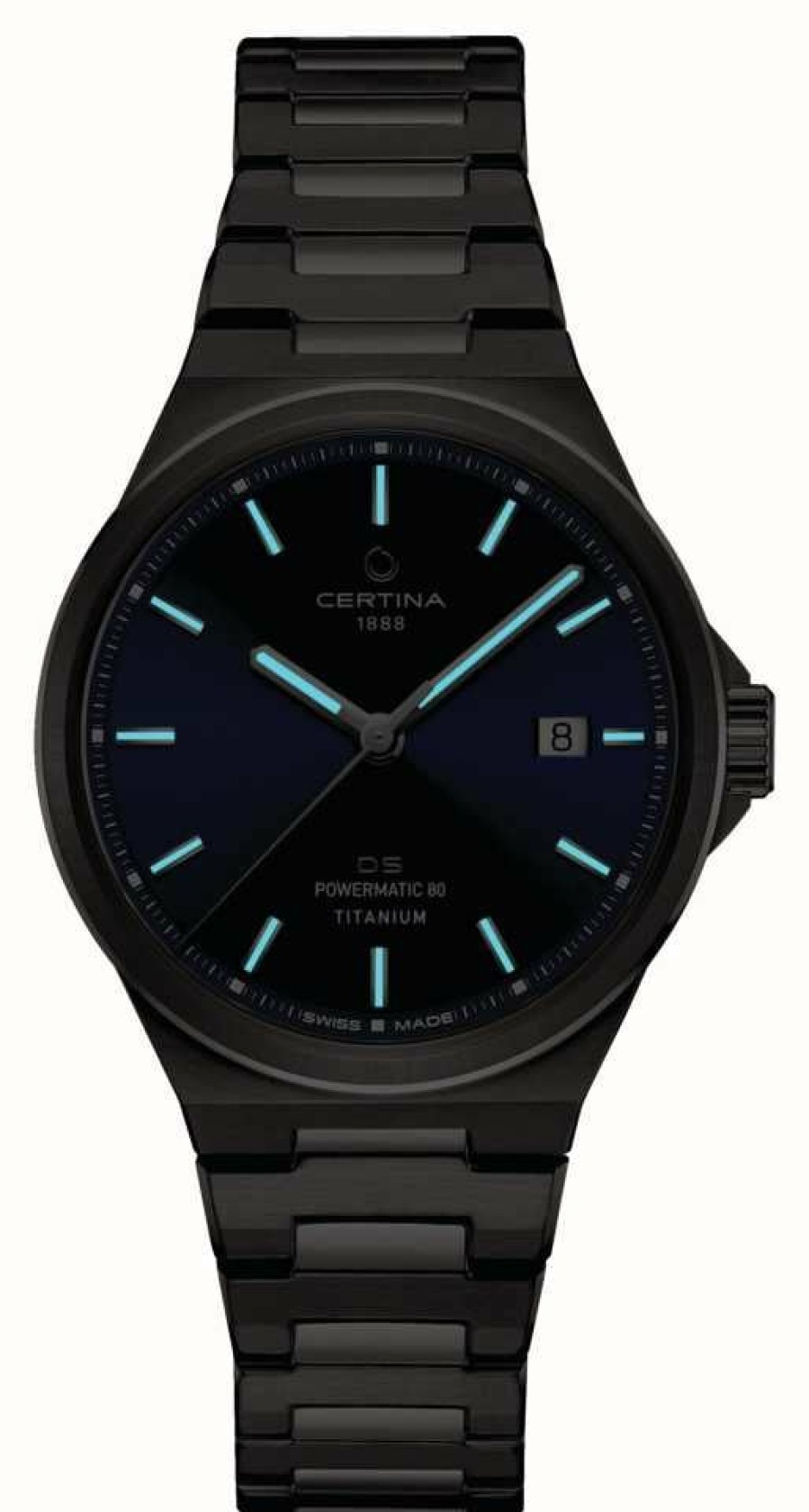 Men'S Certina | Certina Ds-7 Powermatic 80 (39Mm) Blue Dial / Titanium