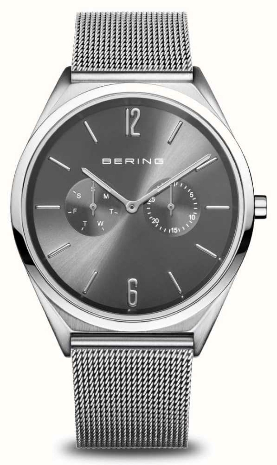 Men'S Bering | Bering Ultra-Slim (40Mm) Grey Dial / Stainless Steel Milanese