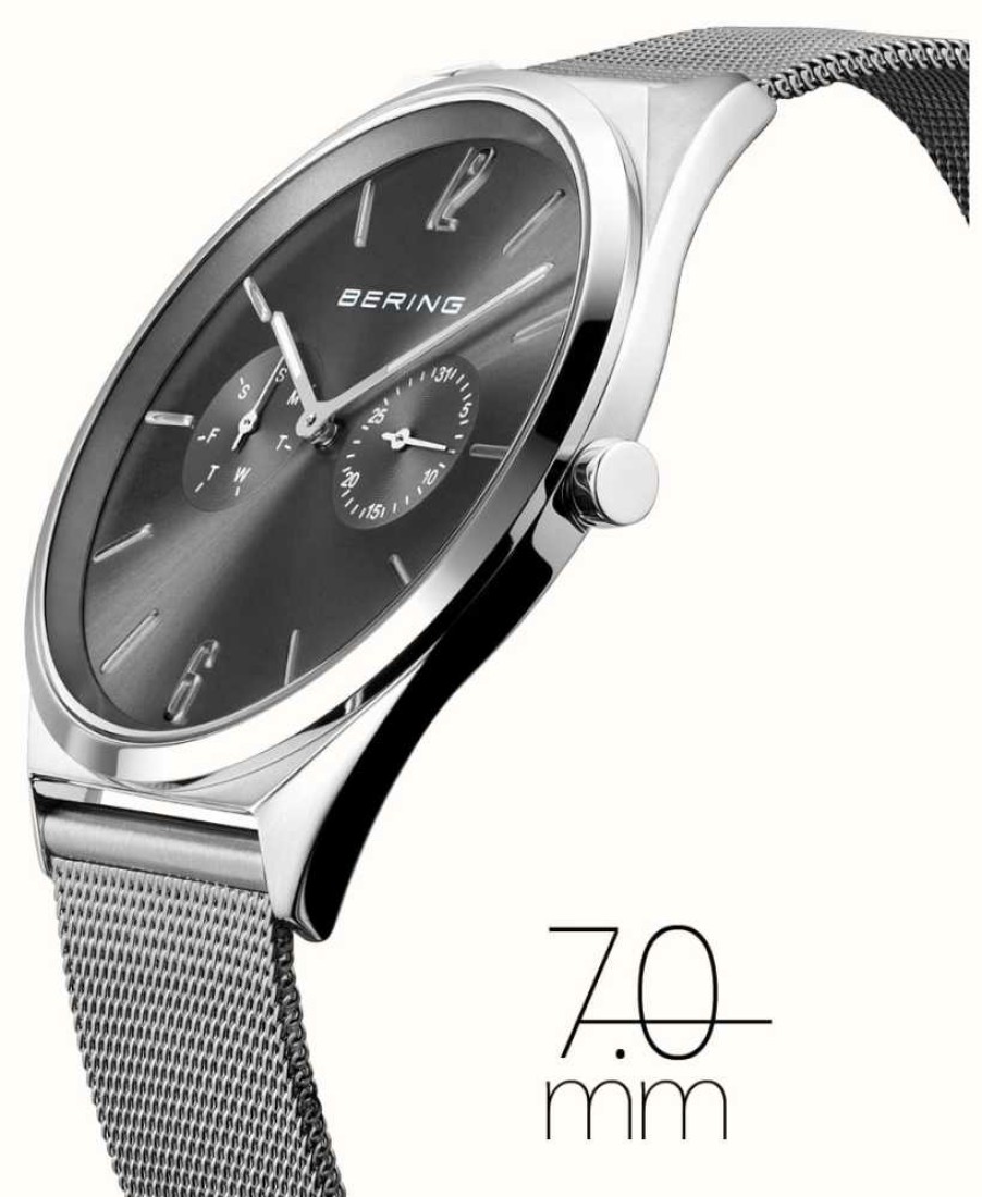 Men'S Bering | Bering Ultra-Slim (40Mm) Grey Dial / Stainless Steel Milanese