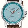 Men'S Muhle Glashutte | Muhle Glashutte 29Er Big (42.4Mm) Pacific Blue Dial / Brown Canvas Strap