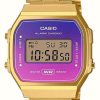 Women'S Casio | Casio Retro Digital Quartz (38.6Mm) Gradated Hue Dial / Gold Pvd