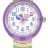 Men'S Flik Flak | Flik Flak Cloud Level (31.85Mm) White Dial / Pastel Fabric Strap