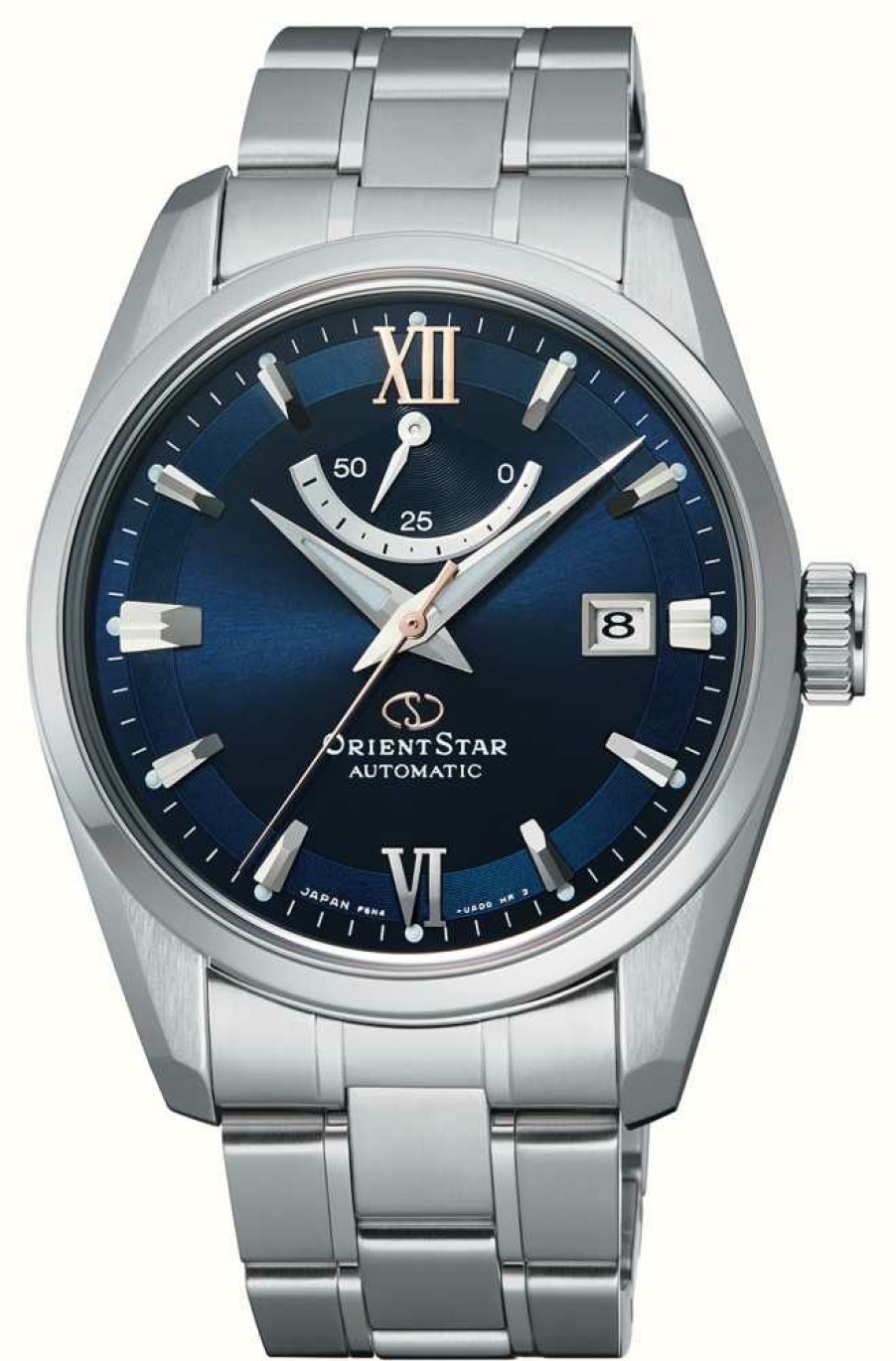 Men'S Orient Star | Orient Star Contemporary Date Mechanical (38.5Mm) Blue Dial / Stainless Steel