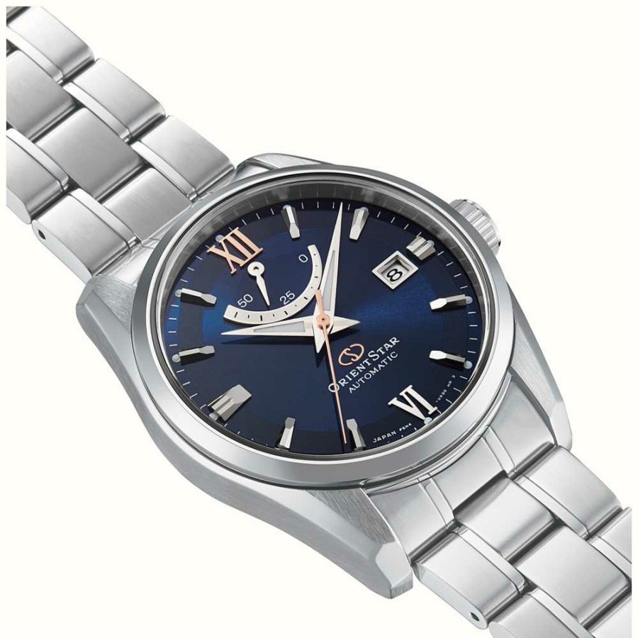 Men'S Orient Star | Orient Star Contemporary Date Mechanical (38.5Mm) Blue Dial / Stainless Steel