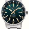 Men'S Orient Star | Orient Star Iso Diver Mechanical (43.5Mm) Green Dial / Stainless Steel